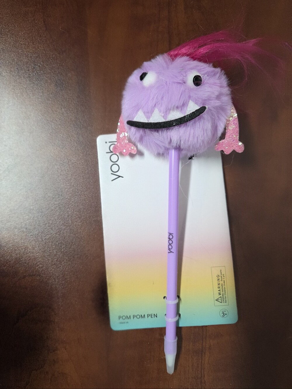 Yoobi Lavender Pom Pom Monster Pen Nwt
